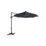 Parasol Ø 300 cm z oświetleniem solarnym LED i stojakiem, szary