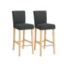 Set of 2 bar stools, dark grey