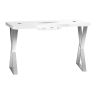 Beauty table Momo 04, with cassette vacuum cleaner, white and silver