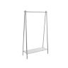 Steel clothes rack with shelf, silver color