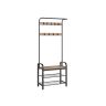 Clothes rack 33.7x72x183cm., black/light brown
