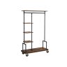 Outerwear rack on wheels HSR66BXV1, dark brown