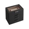 Jewelry box with drawers, black - graphite color