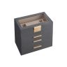 Jewelry box with drawers, gray-cream color