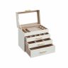 Jewelry box 4 levels, with glass lid