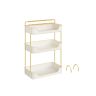 Cosmetic organizer 30.5x16.8x48cm., white/gold color