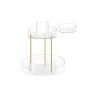 Transparent cosmetic organizer 25.2x25.2x29cm., gold color