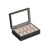 Watch box 20.5x29x8.5cm., black/beige