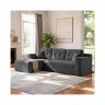 Narożna sofa modułowa VASAGLE, lewa, z szezlongiem, szara, 150 × 244 × 73 cm