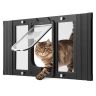 Drzwiczki dla kota na okno VEVOR SKT-03, 4 tryby zamykania, czarne, 81,3 × 38,8 × 4 cm