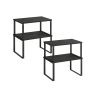 Set of 4 kitchen shelves, black