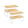 Set of 4 kitchen shelves, white/light brown