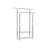 Clothes rack with shoe compartment, white