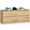 Komoda AKORD K120, 4 szuflady, brąz, 120 × 55 × 40 cm