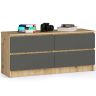 Komoda K120 4SZ, 4 szuflady, brąz/szary, 120 × 55 × 40 cm