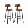 Set of 2 bar stools 54x99cm., black/brown