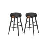 Set of 2 bar stools 49.5x49.5x63cm., black