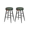 Set of 2 bar stools 49.5x49.5x63cm., black/dark green