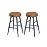 Set of 2 bar stools 49.5x49.5x63cm., black/brown