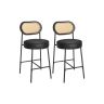 Bar stool set 48.2x45.7x92cm., black
