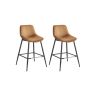 Set of 2 bar stools 49.5x50x87.5cm., black/brown