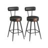 Set of 2 bar stools 54x54x91cm., black