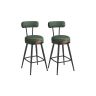 Set of 2 bar stools 54x54x91cm., black/dark green