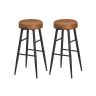 Bar stool set 51.6x51.6x76.2cm., black/brown