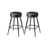 Set of 2 bar stools 54x54x65cm., black