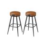 Set of 2 bar stools 56x56x76cm., black/brown