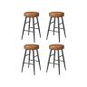Set of 4 bar stools 49.5x49.5x63cm., black/brown