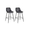 Set of 2 bar stools 49.5x50x98.5cm., black