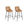 Set of 2 bar stools 49.5x50x98.5cm., black/brown