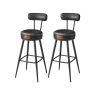 Set of 2 bar stools 57x57x101cm., black