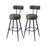 Set of 2 bar stools 57x57x101cm., black/dark green