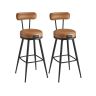 Set of 2 bar stools 57x57x101cm., black/brown