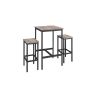 Bar table with 2 bar stools, black/brown