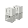 2-piece set of laundry baskets with 2 compartments, light gray