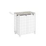 Laundry basket on wheels 110L., white/gray