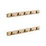 Set of 2 wall hangers 4.8x70x7cm., light brown/black