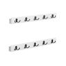 Set of 2 wall hangers 4.8x70x7cm., white/black