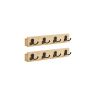 Set of 2 wall-mounted clothes hangers 4.8x40x7cm., light brown/black