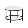 Transparent coffee table 65x46cm., white/black