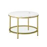 Coffee table 65x46cm., white/gold color