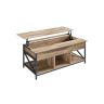 Coffee table 60x120x62cm., light brown/black