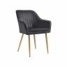 Upholstered dining chair with metal legs