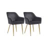 Set of 2 dining chairs with metal legs