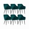 Dining chair set, 6 pieces, blue