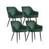 Dining chair set Velvet, green