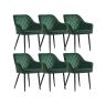 Set of 6 dining chairs, green